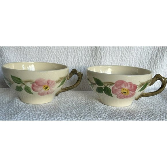 Franciscan Dinnerware (2) Desert Rose Coffee Cups  Made In USA Mark In Brown EUC - Picture 2 of 11